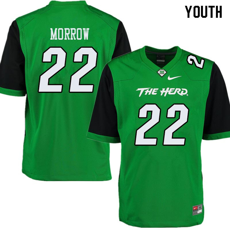 Youth #22 Jestin Morrow Marshall Thundering Herd College Football Jerseys Sale-Green